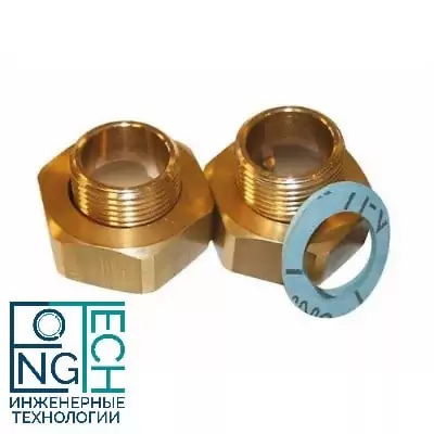 Комплект фитингов: 2 гайки, 2 патрубка, 2 прокладки Ду 15 с наружной резьбой Danfoss Комплект фитингов: 2 гайки, 2 патрубка, 2 прокладки Ду 15 с наружной резьбой Danfoss Москва