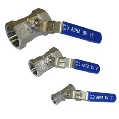 Кран шаровой нержавеющий Abra-BV-A1400A из стали AISI316 (CF8M) DN8-50 PN40 внутренняя резьба/внутренняя резьба Кран шаровой нержавеющий Abra-BV-A1400A из стали AISI316 (CF8M) DN8-50 PN40 внутренняя резьба/внутренняя резьба