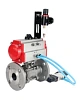 Кран шаровой DN.ru BV3232P(3pc)-FP-F-ISO-H Ду50 Ру40, трехсоставной полнопроходной фланцевый, нержавеющая сталь SS316, уплотнение - PTFE, с пневмоприводом PA-SA-105 с возвратными пружинами, с пневмораспределителем 4V320-10 220В, с БПВ AFC2000 Москва