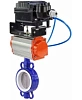 Затвор дисковый поворотный DN.ru WBV3432P-2W-Fb-H Ду40 Ру16, корпус - углеродистая сталь WCB, диск - нержавеющая сталь 316L, уплотнение - PTFE, с пневмоприводом PA-DA-083 и с электропневматическим поворотным позиционером YT-1000RSN с обратной связью Москва
