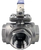 Кран шаровой DN.RU BV3232P(4pc)-SP-3WL-T-ISO-H Ду80 Ру40, 3-ходовой L-тип стандартнопроходной, внутренняя резьба, уплотнение - PTFE, материал корпуса - нержавеющая сталь SS316 с ISO фланцем и рукояткой Москва