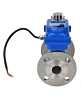 Кран шаровой DN.ru BV3232P(3pc)-FP-F-ISO-H Ду25 Ру40 трехсоставной из нержавеющей стали SS316, фланцевый, уплотнение - PTFE, полнопроходной с электроприводом DN.ru QT-N-003EM-O1-12VDC-У1 blue Москва