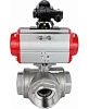 Кран шаровой DN.ru BV3232P(4pc)-SP-3WL-T-ISO-H Ду40 Ру63 стандартнопроходной трехходовой L-тип, нерж. сталь SS316, внутренняя резьба, уплотнение - PTFE, с пневмоприводом PA-DA-65 и блоком концевых выключателей APL-210N Москва