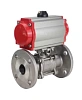 Кран шаровой DN.ru BV3131P(3pc)-FP-F-ISO-H Ду40 Ру40 полнопроходной трехсоставной, нержавеющая сталь SS304, фланцевый, уплотнение - PTFE, с пневмоприводом DN.ru PA-DA-065 двойного действия Москва