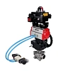 Кран шаровой DN.ru BV3232P(3pc)-FP-W-ISO-H Ду15 Ру63, полнопроходной под приварку, нержавеющая сталь SS316, PTFE, с пневмоприводом PA-DA-052 двойного действия, с пневмораспределителем 4V320-08 220В, с БКВ APL-410N EX, с ручным дублером MON1-250-T26-ISO Москва