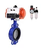 Затвор дисковый поворотный DN.ru WBV1432E-2W-Fb-H Ду80 Ру16, корпус - чугун GGG50, диск - нержавеющая сталь 316L, уплотнение - EPDM, с пневмоприводом DN.ru PA-SA-105 с возвратными пружинами, с пневмораспределителем 4V320-10 220В, с БПВ AFC2000 Москва