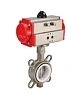 Затвор дисковый поворотный DN.ru WBV3232P-2W-Fb-H Ду50 Ру16, корпус - нержавеющая сталь 316L, диск - нержавеющая сталь 316L, уплотнение - PTFE, с пневмоприводом DN.ru PA-DA-083 двойного действия Москва