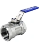 Кран шаровой DN.ru BV3232P-SP-T-H Ду40 Ру63 стандартнопроходной двухходовой, нержавеющая сталь SS316, внутренняя резьба, уплотнение - PTFE, ручка-рычаг Москва