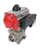 Кран шаровой DN.ru BV3232P(3pc)-FP-W-ISO-H Ду15 Ру63, полнопроходной под приварку, нержавеющая сталь SS316, уплотнение - PTFE, с пневмоприводом PA-DA-052 двойного действия, с пневмораспределителем 4M310-08 24В NAMUR Москва